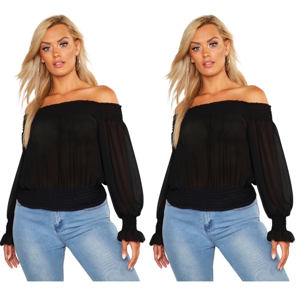 Boohoo Plus Off Shoulder Top